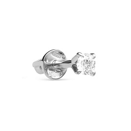 Серьга из белого золота с бриллиантом 0,111 ct