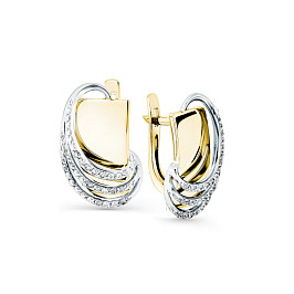 Серьги из желтого золота с бриллиантами