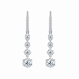 Серьги ALROSA  из белого золота с бриллиантами 1 ct