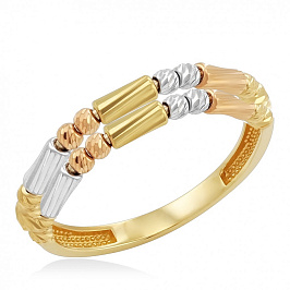 Кольцо с шариками из золота (17.5)