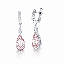 Серьги из белого золота с морганитами 10,55 ct