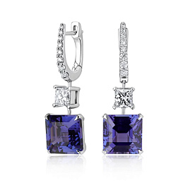 Серьги из белого золота с танзанитами 9,17 ct