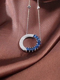 Колье из золота с бриллиантами и сапфирами (42.0)