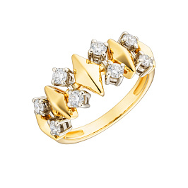 Кольцо из желтого золота с бриллиантами
