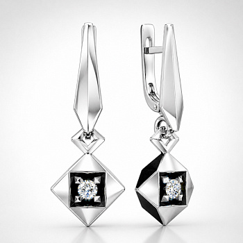 Серьги из белого золота с бриллиантами 0,23 ct