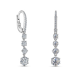 Серьги ALROSA  из белого золота с бриллиантами 1 ct