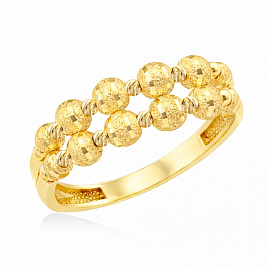 Кольцо из желтого золота с шариками