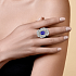 Кольцо из белого золота с танзанитом 2,17 ct