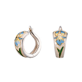 Серьги из серебра с эмалью