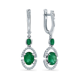 Серьги из белого золота с изумрудами 3,431 ct
