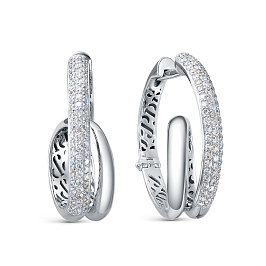 Серьги из белого золота с бриллиантами