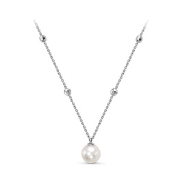 Колье из белого золота с жемчугом