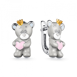 Серьги из желтого серебра