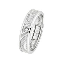 Кольцо из белого золота с бриллиантом 0,028 ct