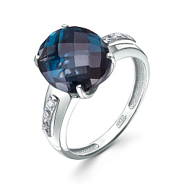 Кольцо из белого золота с топазом 5,49 ct