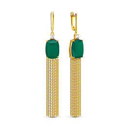 Серьги из желтого серебра с агатами 2,07 ct