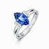 Кольцо из белого золота с сапфиром 1,72 ct
