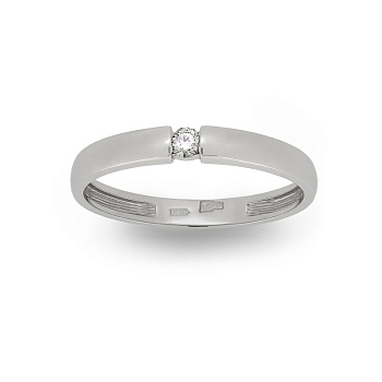 Кольцо из белого золота с бриллиантом 0,061 ct