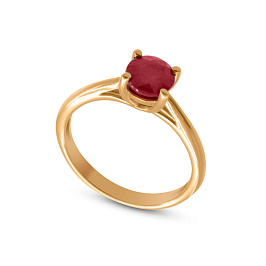 Кольцо из розового золота с рубинами