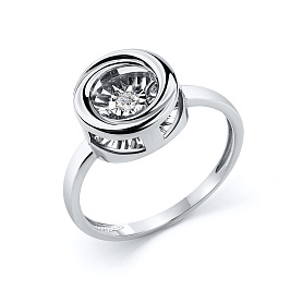 Кольцо из белого золота с бриллиантом 0,043 ct