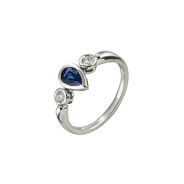 Кольцо из белого золота с сапфиром 0,49 ct
