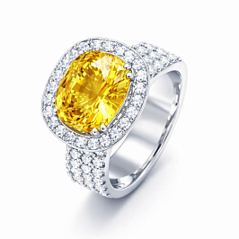Кольцо из белого золота с сапфиром 5,45 ct