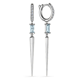 Серьги из белого золота с топазами