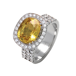 Кольцо из белого золота с сапфиром 5,45 ct