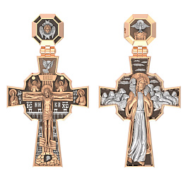Крест из комбинированного золота
