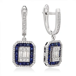 Серьги из золота с бриллиантами и сапфирами