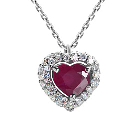 Колье из белого золота с рубином 1,19 ct