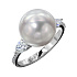 Кольцо из белого золота с жемчугом 10,86 ct
