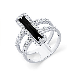 Кольцо из белого золота с агатом 0,853 ct