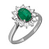 Кольцо  из белого золота с изумрудом 1,18 ct