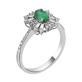 Кольцо из золота с бриллиантами и изумрудом