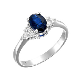 Кольцо из белого золота с сапфиром 0,84 ct