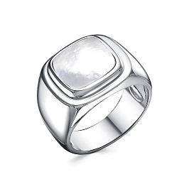 Кольцо из белого серебра