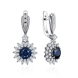 Серьги из белого золота с сапфирами 2,98 ct