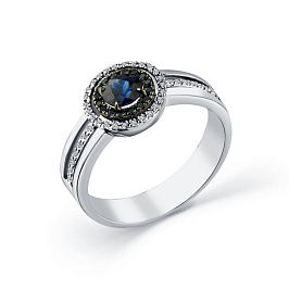 Кольцо из белого золота с сапфирами 0,432 ct