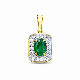 Подвеска из желтого золота с изумрудом 0,573 ct