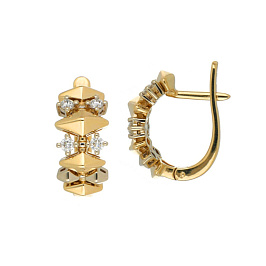 Серьги из желтого золота с бриллиантами