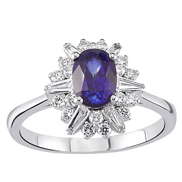 Кольцо из белого золота с сапфиром 0,52 ct