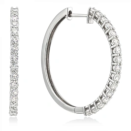 Серьги конго из золота с бриллиантами