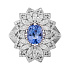 Кольцо из белого золота с сапфиром 3,72 ct