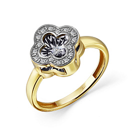 Кольцо из комбинированного золота с бриллиантами
