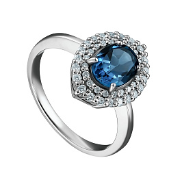 Кольцо из белого золота с топазом 1,32 ct