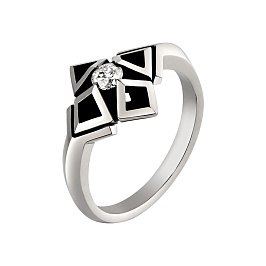 Кольцо из белого золота с бриллиантом 0,155 ct