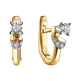 Серьги из золота с бриллиантами 0,27 ct
