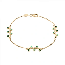 Золотой Браслет с фианитами