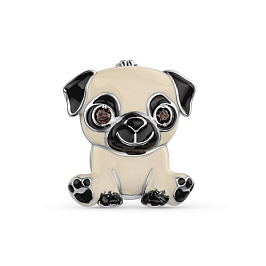 Брошь из белого серебра